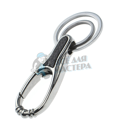 Карабин с двумя кольцами для ключей чёрный