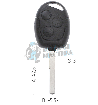 Корпус ключа FO-24 HU101 HF65 FORD //  КНР
