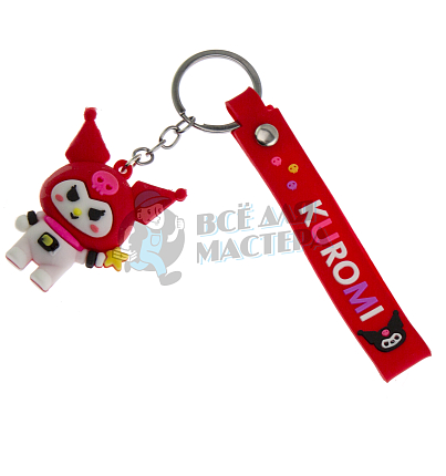 Брелок для ключей "Кошечка Куроми" цв.красный + ремешок