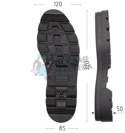 Подошва муж. Киров 115-М р. 43, цв. черный