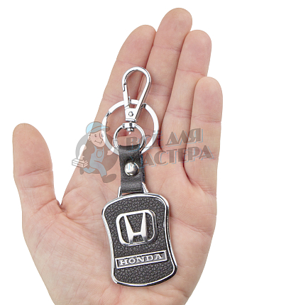 Авто карабин с кольцом для ключей HONDA Экокожа /