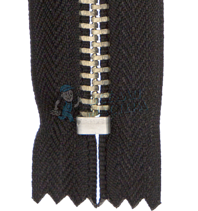 Молния металлическая тип 8 16см н/р, цв. черный 322, зв никель