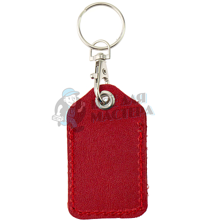 Чехол брелок прямоугольный с карабином, цв.красный 