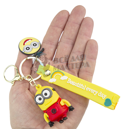 Брелок для ключей "Миньон" Стив цв.желтый + карабин
