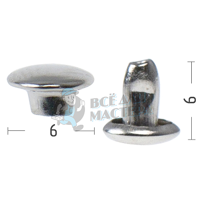 Хольнитены №0, 6х6мм, 2-х сторонний, сталь, цв. никель