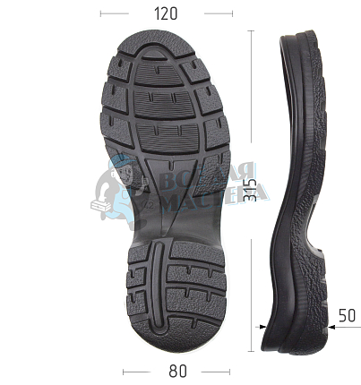 Подошва муж. Киров 115-Б р. 42, цв. черный