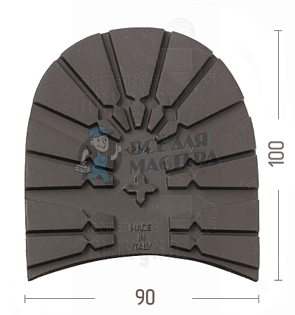 Набойка "Dunlop Tank" р.45-46, цв. коричневый, 8мм - Чертеж