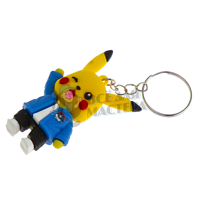 Брелок для ключей "Пикачу " синий пиджак