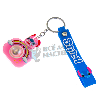 Брелок для ключей "СТИЧ" - фотоаппарат, цв. розовый