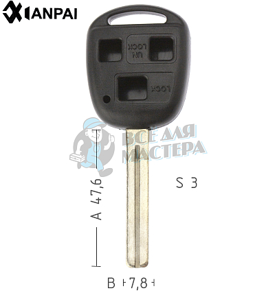 Корпус ключа TOYO18P_TY43P80_TOY40P_LXP90P 3 кнопки КНР  LEXUS