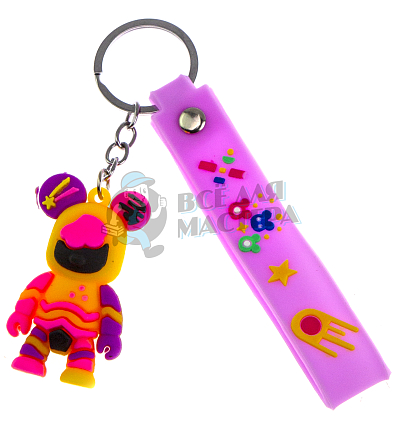 Брелок для ключей "Мишка Бербик" + ремешок, цв.желтый