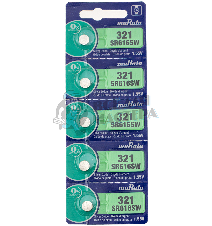 Батарейка muRata 321 SR766SW BL5 1.55V (5/100/500)