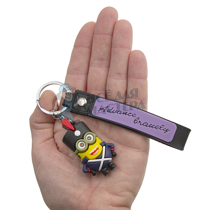 Брелок для ключей "Миньон" цв.фиолетовый с кольцом