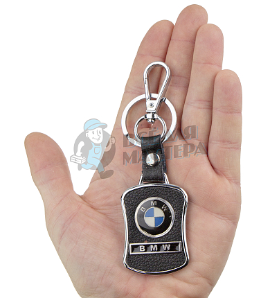 Авто карабин с кольцом для ключей BMW Экокожа