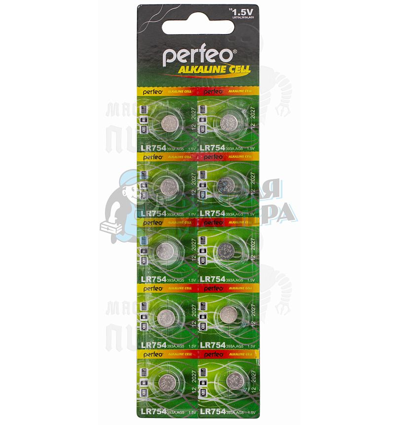 Батарейка Perfeo LR754 BL10 ALKALINE 1.5V 393A/AG5 (10/200/)