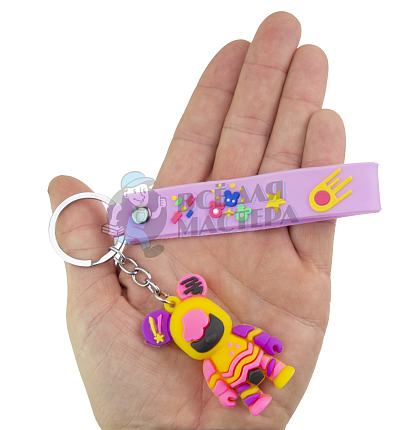Брелок для ключей "Мишка Бербик" + ремешок, цв.желтый