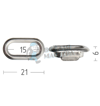 Люверсы овал, 15мм, сталь цв. никель