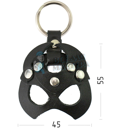 Брелок кожаный Чертик, цв.черный