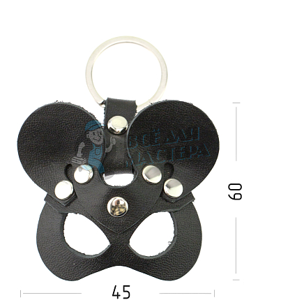 Брелок кожаный Мышка, цв.черный