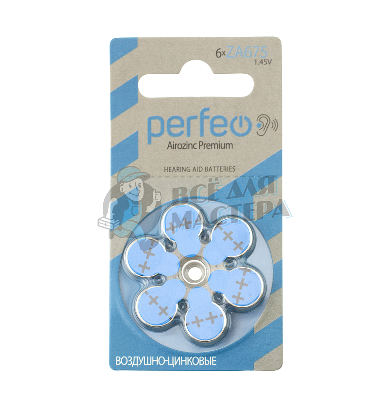 Батарейка Perfeo ZA675 BL6 Airozinc Premium (6/60/300/3000)