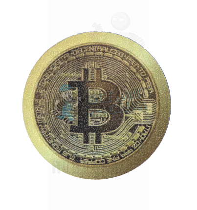 Самоклеющийся диск c картинкой Биткоин 40мм (H2) 