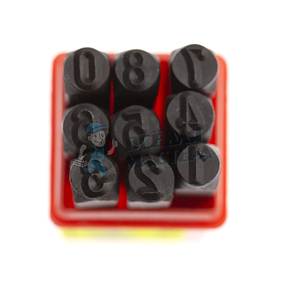 Штампы для тиснения по коже (цифры-9шт, 6мм)