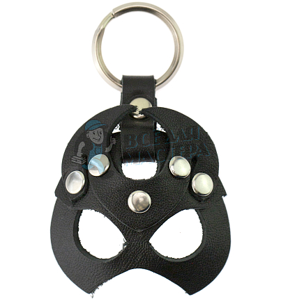 Брелок кожаный Чертик, цв.черный