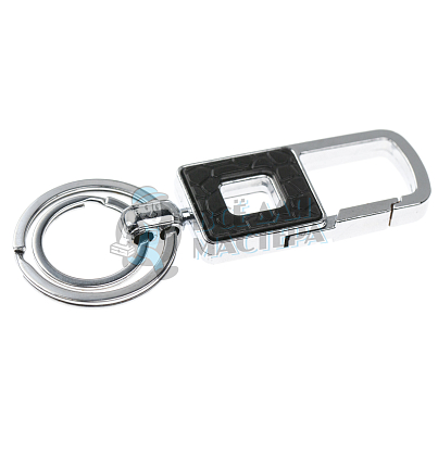 Карабин с двумя кольцами для ключей чёрный