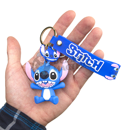 Брелок для ключей Стич, + карабин, цв.синий