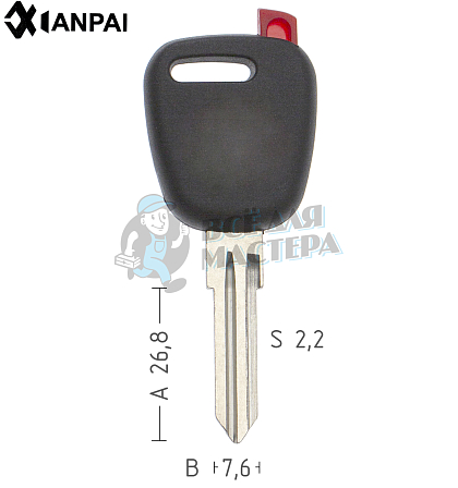 LA-2.P   LD1P   LAD3LP   LAD2P45 авто/пласт. с метом под чип TPX КНР - Чертеж