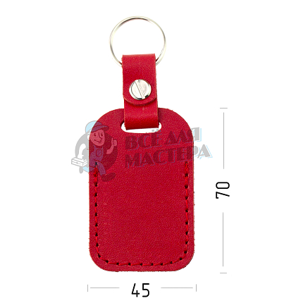 Чехол брелок для автомобильной сигнаизации, прямоугольный, крепление на винте с кольцом, цв.красный