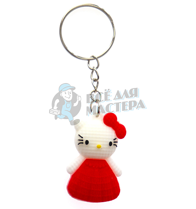 Брелок для ключей "Hello Kitty", цв.красный