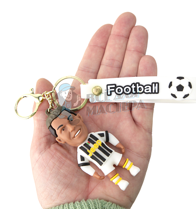 Брелок для ключей "Football", Роналду цв.белый/черный+ карабин