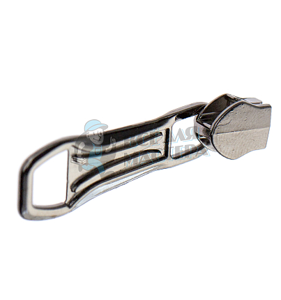 Бегунок для спиральной молнии, тип 5, сумочный N8 цв. никель темн.