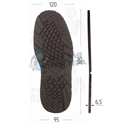 Подошва "Walkbase" (#6040) т.6,5 р.10 коричневый