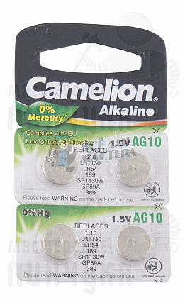 Батарейка  Camelion G10  BL10 часовая  (AG10/389A/LR1130/189) (10 / 100 / 3600)