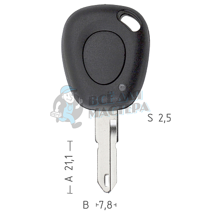 Корпус ключа NE38 NE73 NE79P49 1 кнопка  PEUGEOT  КНР