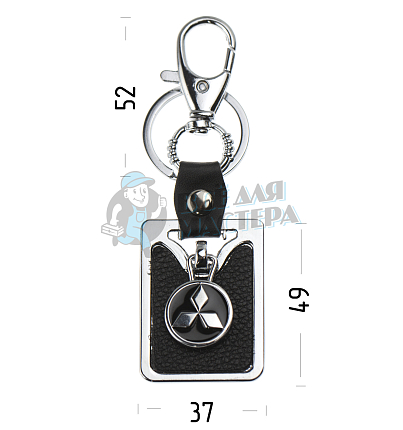Авто карабин с кольцом для ключей MITSUBISHI (рифленая)