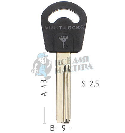 Mul-T-Lock: Профиль 013 Original - Чертеж
