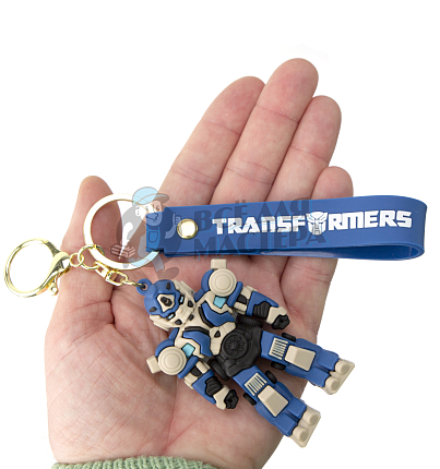 Брелок для ключей "TRANSFORMERS", цв.синий/бежевый + карабин