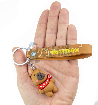 Брелок для ключей "Капибара в шарфе" с ремешком