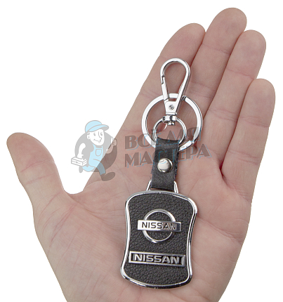 Авто карабин с кольцом для ключей NISSAN Экокожа