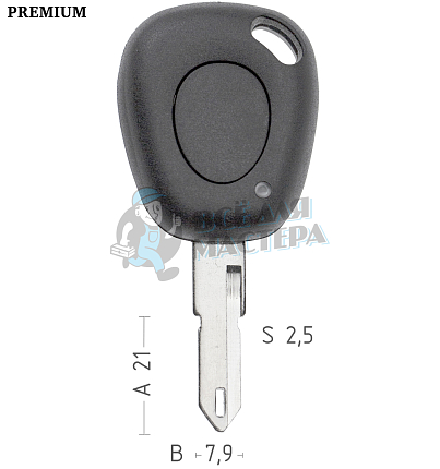Корпус ключа NE38 NE73 NE79P49 1 кнопка  RENAULT  КНР