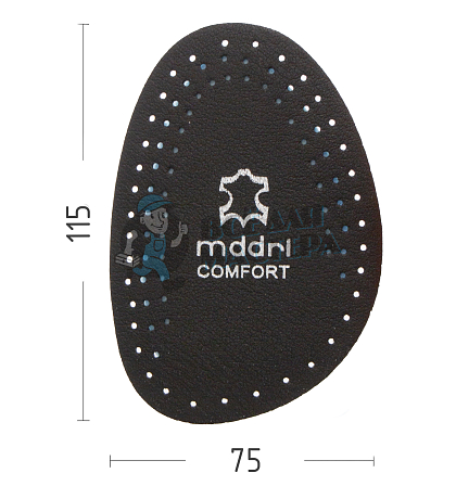 Полустельки из экокожи "Madri", р-р 35-40, цв.черный - Чертеж