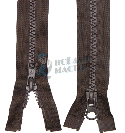 Молния Трактор "GAMMA" G3052 80 см Тип 5 разъёмная двухзамковая №336 горький шоколад