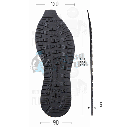 Подошва "Fashion 8005" т.5 р.41-44 черный