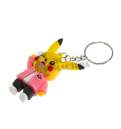 Брелок для ключей "Пикачу " розовый пиджак