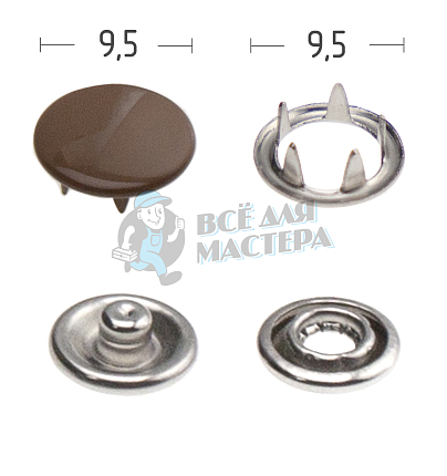 Кнопка рубашечная (закрытая) 9,5мм нерж цв 293