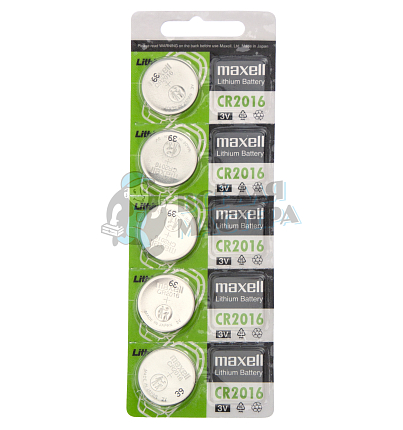 Батарейка MAXELL CR2016 BL5 GREEN (CN) 3V (5/100/500)