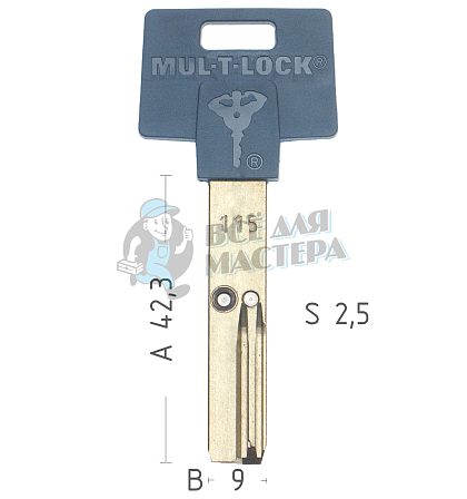 Mul-T-Lock: Профиль 115s Original "INTERACTIVE" - Чертеж